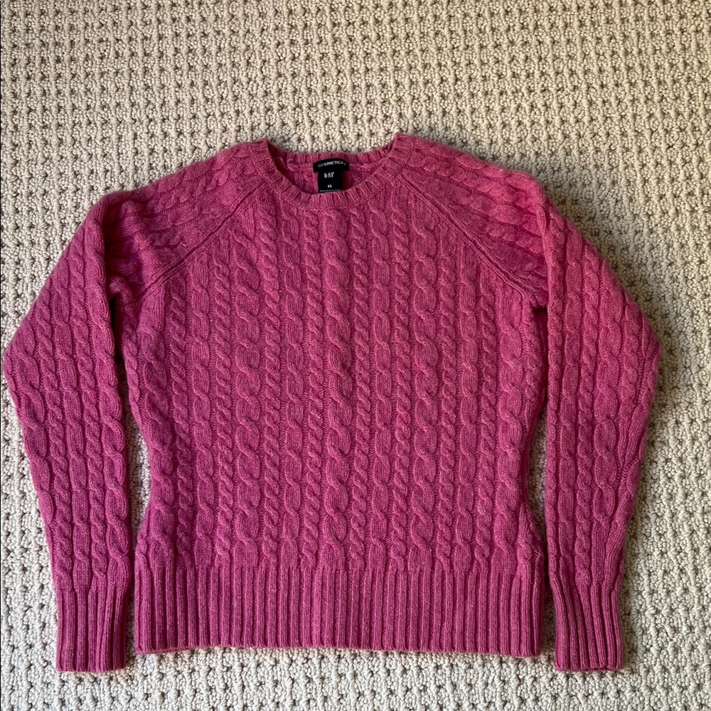GAP Women's Pink Cable Knit Sweater